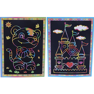 Mignon <span class=keywords><strong>Bande</strong></span> <span class=keywords><strong>Dessinée</strong></span> Graffiti Ce <span class=keywords><strong>Maternelle</strong></span> Cadeau Peinture À La Main Papier à Gratter Enfants Bricolage Gratter Peinture - Product Image 6