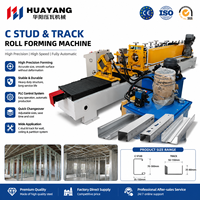 Machine automatique de profilage de profilés en C et de rails, ligne de production de charpentes en acier avec contrôle PLC et système de découpe par poinçonnage hydraulique