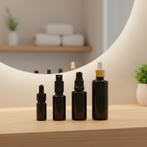 Venta Directa de Fábrica, Frascos de Vidrio Violeta con Serigrafía Personalizada, 5g 10g 15g 30g 50g 60g 100g, Protección UV, Color Negro - Product Image 1