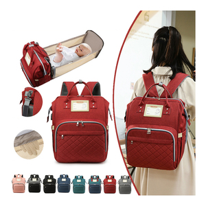 Custom Wholesale Multifunction Waterproof <b>Nappy</b> <b>Bag</b> Diaper <b>Bag</b> Mommy Baby Backpack <b>Changing</b> Pad Backpack - Product Image 2