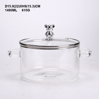 Ensemble de casseroles en verre écologiques au design moderne, avec couvercle, pour une utilisation en cuisine à domicile