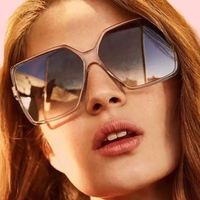 Lunettes de soleil tendance pour femmes, monture PC, verres AC, protection UV400, style rétro, accessoires pour photos de rue, cadeau