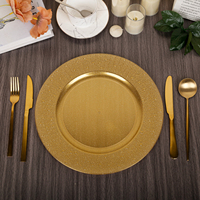 Nouvelle arrivée assiette de salle à manger ronde en or assiette de service décorative de mariage pour assiettes de dessous en plastique écologiques à vendre