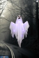 AROMA Décoration fantôme lumineuse suspendue de 43 pouces pour les fêtes d'Halloween, les maisons hantées ou la décoration extérieure