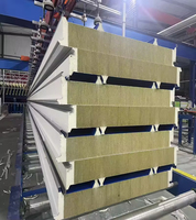 Panel Sandwich Rockwool 50mm untuk Dinding Gudang Tahan Api Kelas A