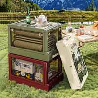 Chariot de rangement pliable WANUO pour extérieur, facile à ranger, chariot de courses moderne pour supermarché, chariot de rangement alimentaire pour le camping