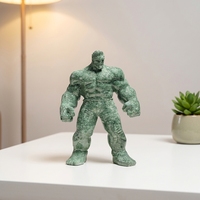 Nouvelle sculpture en marbre vert poli, figurine gravée Hulk, 350 mm, cadeau d'affaires Marvel, décoration de la maison