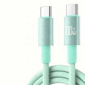 100W Phone Cable Nylon Data Transfer Type C-Type C Cables Braided <b>USB</b>-C <b>Adapter</b> Cables for Iphone for Huawei for Xiaomi - Product Image 6