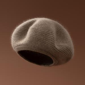 Chapeaux de béret en cachemire tricoté 100% pour femmes en gros Caractéristique commune du tissu - Product Image 1