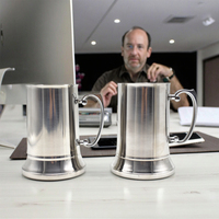 Chope en métal 304 avec poignée en acier inoxydable de 16oz 20oz 35oz Tasse sous vide en acier inoxydable