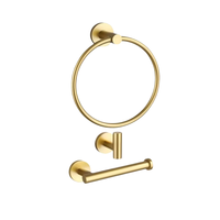 Ensemble de 3 accessoires de salle de bain modernes en acier inoxydable, luxe, fixation murale, porte-serviettes, porte-papier toilette, accessoires de salle de bain