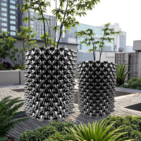 Cultiver des plantes en rouleau Base de racine Blanc/Noir Bonsaï Jardinière Pot d'élagage à air