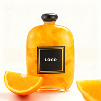 Vide 100ml 250ml clair givré plat whisky bouteille en verre Gin jus café lait thé liqueur liquide avec couvercle en plastique