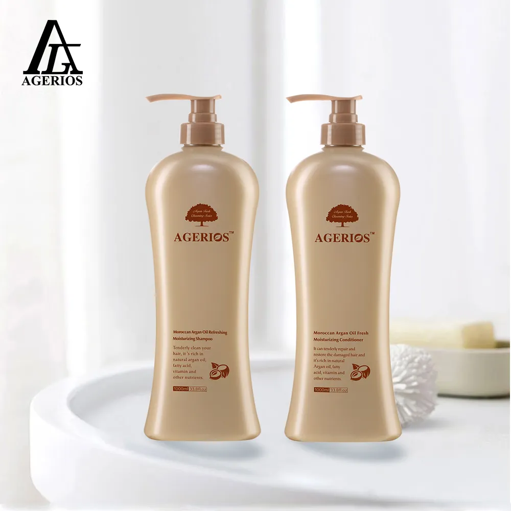 Agerios Brand Haarpflege set 1000ml Arganöl Shampoo und Conditioner French Perfume