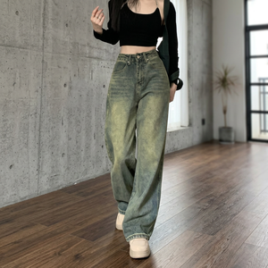 Jeans Anchos de Cintura Alta, Estilo Baggy de los 90, para Mujer, Casuales, Combinables con Todo, Nuevos - Product Image 3