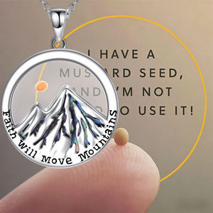 Collier minimaliste en acier inoxydable avec pendentif grain de moutarde rond, bijou d'encouragement, de vœu et de foi, résistant au ternissement - Product Image 3