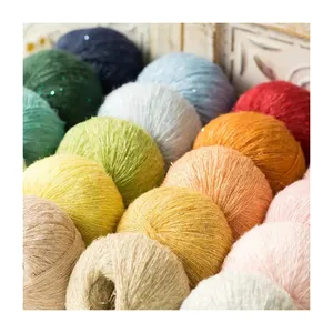 2024 Offre Spéciale fil à paillettes fil mélangé fil tricoté pour pull mohair au crochet