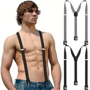 Bretelle da uomo a Y sottili con 3 clip in metallo, regolabili ed elastiche, a fascia stretta, tinta unita, per <span class=keywords><strong>pantaloni</strong></span>, ideali per matrimoni - Product Image 6