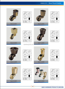 Antike Caster Messing Möbel räder mit quadratischer Tasse - Product Image 4