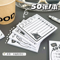 Blocs-notes autocollants Black Cat style Ins, blocs mémo détachables pour messages de bureau
