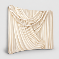 Support d'affichage portable en tissu tendu pour toile de fond personnalisée imprimée en forme de coussin, idéal pour les salons professionnels et la décoration d'événements