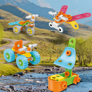 Kit de ensamblaje de tornillos STEM Hanye, juguete creativo de bricolaje para construir barcos, aviones, coches y triciclos, precio al por mayor, bloques de construcción para niños, personalizable - Product Image 2