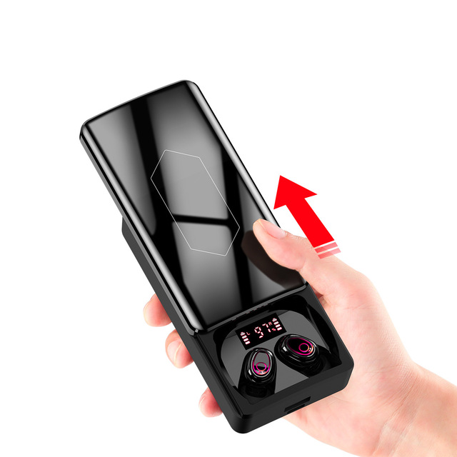 New 2 in 1 Power Bank TWS Earbuds Portable Charging Box Wireless Gaming Headset Led Digital Display Headphone N-Ear Headphone