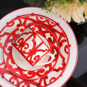 Fashion Western Europe Luxury Spanish <b>Red</b> Window Dining Room Home Decors Bone China Dinnerware <b>Sets</b> - Product Image 2
