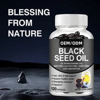 Capsules de gel d'huile de nigelle à marque privée, 2 % de thymoquinone, supplément capillaire halal, 500 mg, capsules molles d'huile de nigelle