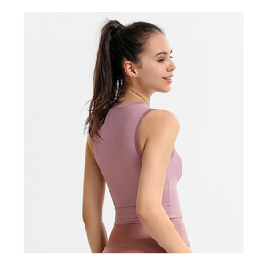 Top Deportivo Corto de Yoga para Mujer, Sin Mangas, con Cuello Redondo, Sujetador Incorporado, de Secado Rápido, para Gimnasio, Pilates y Entrenamiento - Product Image 5