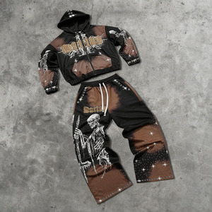 Biểu Tượng Tùy Chỉnh Nylon Tracksuit Đường Phố Hip-Hop Phong Cách Thể Thao Zip-up Áo & Quần Bó Sát 2-Mảnh Thiết Lập Áo Gió Tracksuit Cho Nam Giới - Product Image 3