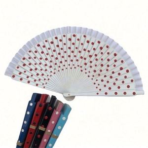 Éventail pliant en bois peint à la main, motif flamenco espagnol vintage, personnalisable avec logo – Vente chaude - Product Image 6