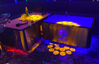 Table basse KTV lumineuse moderne, comptoir de bar spécial, table de salle de sport ou d'entrée de style farmhouse, design simple, table KTV éclairée par LED