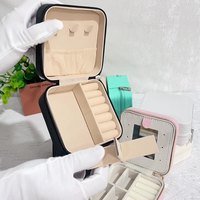 Petite boîte de rangement pour bijoux en cuir PU, portable, pour voyages, pour ranger les boucles d'oreilles