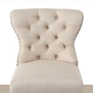 เก้าอี้บาร์ทรงวิงแบ็คหุ้มกำมะหยี่สไตล์ร่วมสมัยของ Chingxin Furniture พร้อมพนักพิงแบบ Tufted และขาไม้เนื้อแข็ง - Product Image 4
