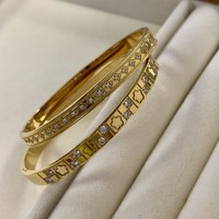 Bracelets minimalistes géométriques en acier inoxydable plaqué or 18 carats pour femmes, avec motifs en zircon en forme de larme et accents floraux, cadeau