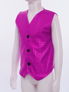เสื้อกั๊กเด็กผู้ชายผู้หญิงแบบ unisex  ตกแต่งเลื่อม  ผ้าเมทัลลิก  คอวี  ชายเสื้อแหลม  สำหรับงานเต้นรำ  งานแต่งงาน  งานบอลรูม  ไซส์ 1-18 - Product Image 5