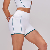 Shorts de yoga taille haute pour femme, effet push-up, en Spandex/Nylon, infroissables, respirants, séchage rapide, couleur unie, avec poches, pour la course