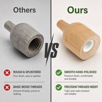 Bouchons ronds en bois de hêtre de qualité supérieure pour diffuseurs à roseaux, bouchons à visser pour flacons et bouteilles