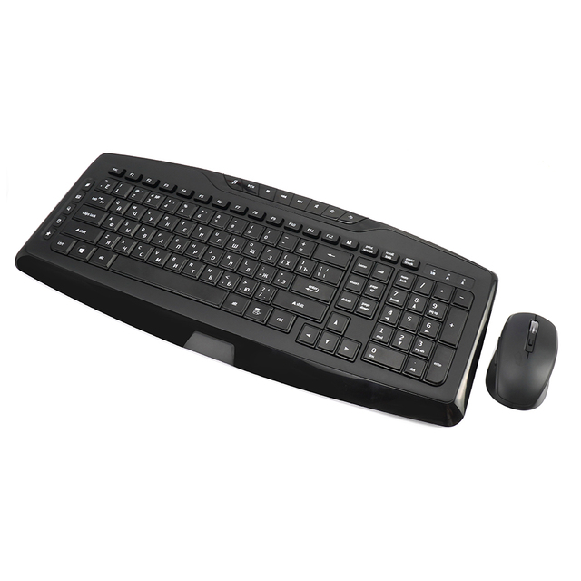 Business Russian Layout USB Optical Wireless Keyboard Mouse Combo-Waterproof Ergonomic Ultra Slim Design 1200 DPI in Stock