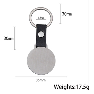 Nhà máy tùy chỉnh thép không gỉ <span class=keywords><strong>Keychain</strong></span> công ty Logo trống Laser khắc Kim Loại tròn PU <span class=keywords><strong>Keychain</strong></span> trong hình dạng khác nhau - Product Image 2