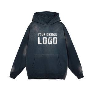 Ventes chaudes, sweat-shirts pour hommes en molleton uni dégradé, logo personnalisé, sweat-shirts surdimensionnés en molleton épais, teinture par pulvérisation pour hommes - Product Image 2