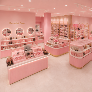 Exhibidor de Cosméticos Personalizado con Iluminación LED, Vitrina de Maquillaje para Tiendas Minoristas, Accesorios para Salones de Belleza - Product Image 1