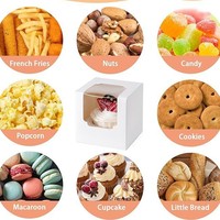 Boîte d'emballage en papier blanc pour pâtisserie et cupcakes sur mesure, qualité alimentaire, pour dessert individuel, pliable, avec fenêtre transparente