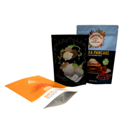 Sachet refermable personnalisé imprimé avec fermeture éclair, anti-odeur, à fond plat, pour l'emballage d'assaisonnements, d'aliments, de thé et de poudres