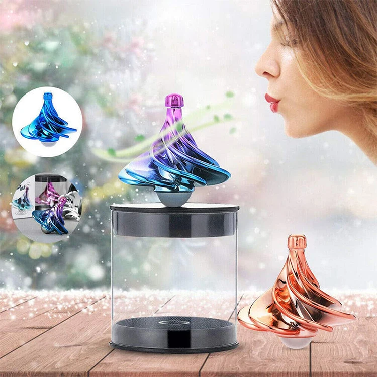 2021 The New Just Blow It Air-driven Spinning Top Toy Colorful Adult Children Toy Gift Fingertip Wind Spinning Top