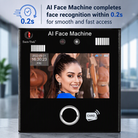 Machine de reconnaissance faciale IA anti-contrefaçon à double caméra, écran tactile 4,3 pouces, messages vocaux multilingues, pour communautés fermées et centres commerciaux, CE