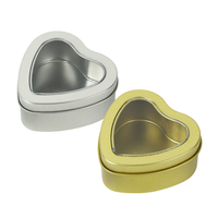 En vrac romantique coeur forme bonbons artisanat stockage boîte en métal vide 4oz 6.5oz bougie faisant fenêtre étain