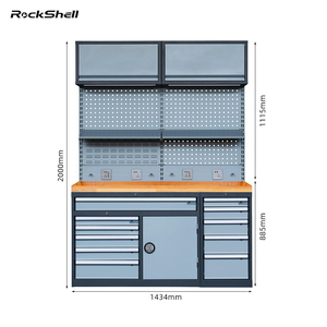 <span class=keywords><strong>Chariot</strong></span> d'atelier robuste, établi, armoire à outils, personnalisable OEM/ODM/OBM, acier laminé à froid, revêtement poudré, capacité 1000 kg - Product Image 1