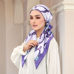 Sciarpa di moda femminile islamico <span class=keywords><strong>turbante</strong></span> <span class=keywords><strong>Bandana</strong></span> copricapo interno catena di seta satinata con cappuccio antiscivolo istantaneo - Product Image 3